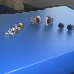 Elegant Silver and Black cuff links Sets